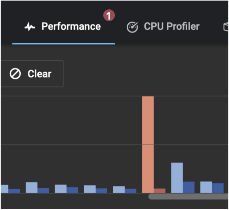The red dots in DevTools helps you focus on the parts of your app with errors